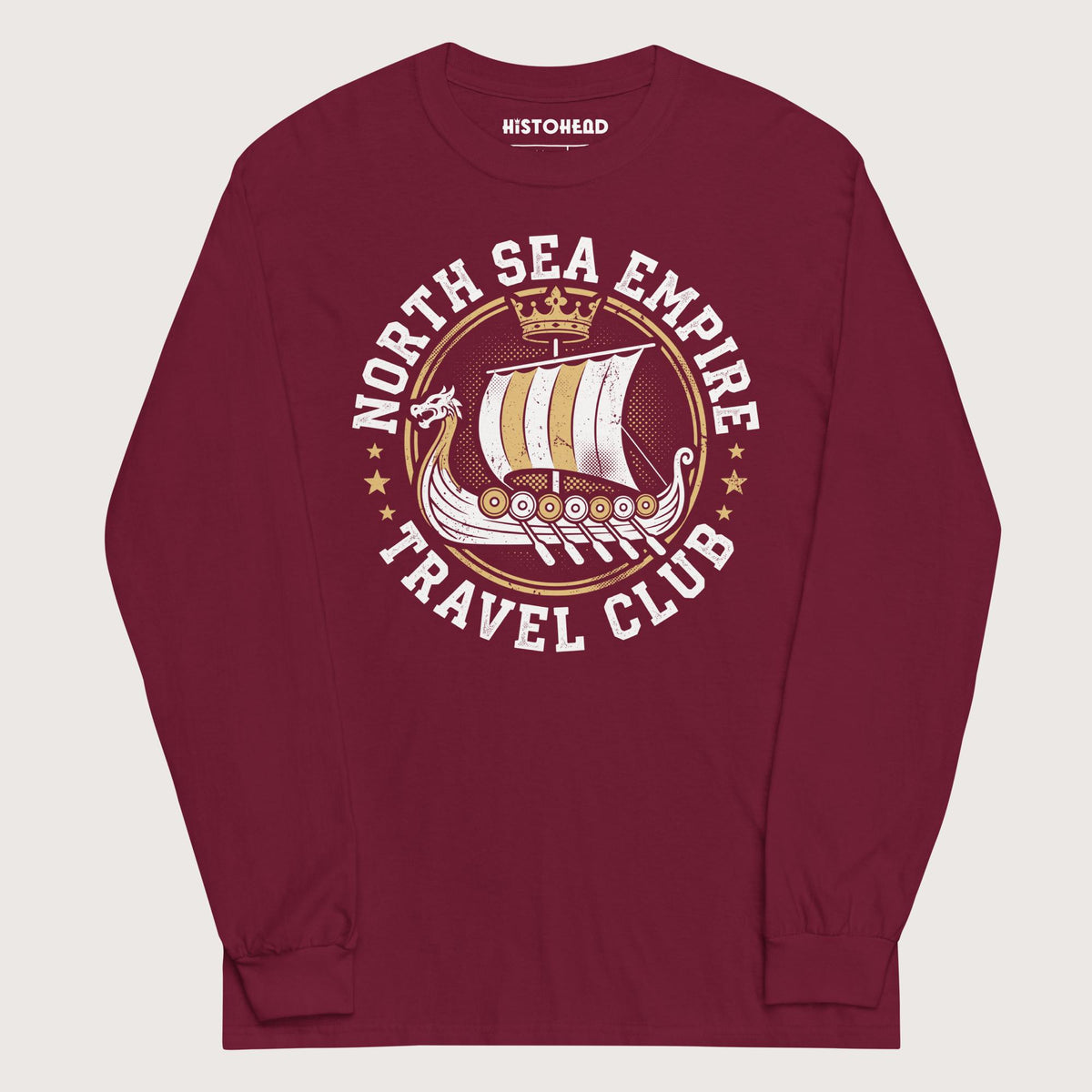 Maroon North Sea Empire Travel Club - Long Sleeve - history buff gift by HistoHead