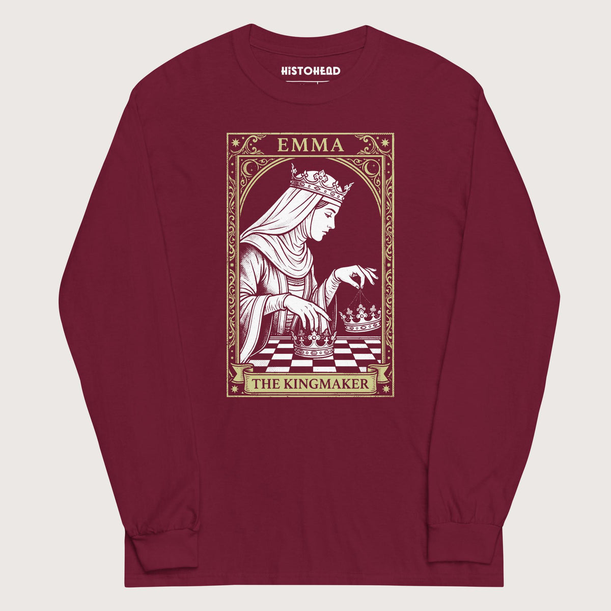 Maroon Emma of Normandy The Kingmaker - Long Sleeve - history buff gift by HistoHead