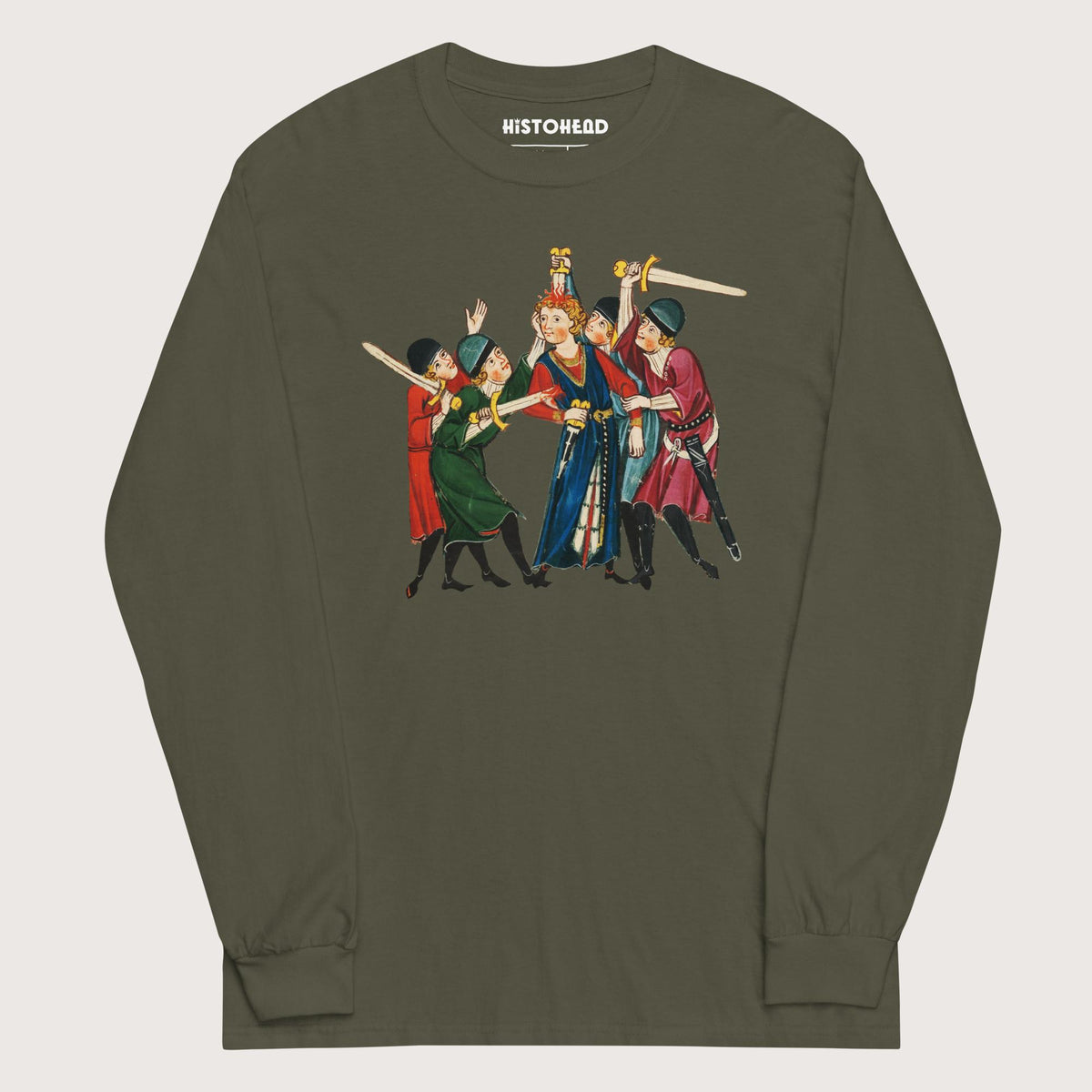 Military Green Medieval Positivity - Long Sleeve - history buff gift by HistoHead