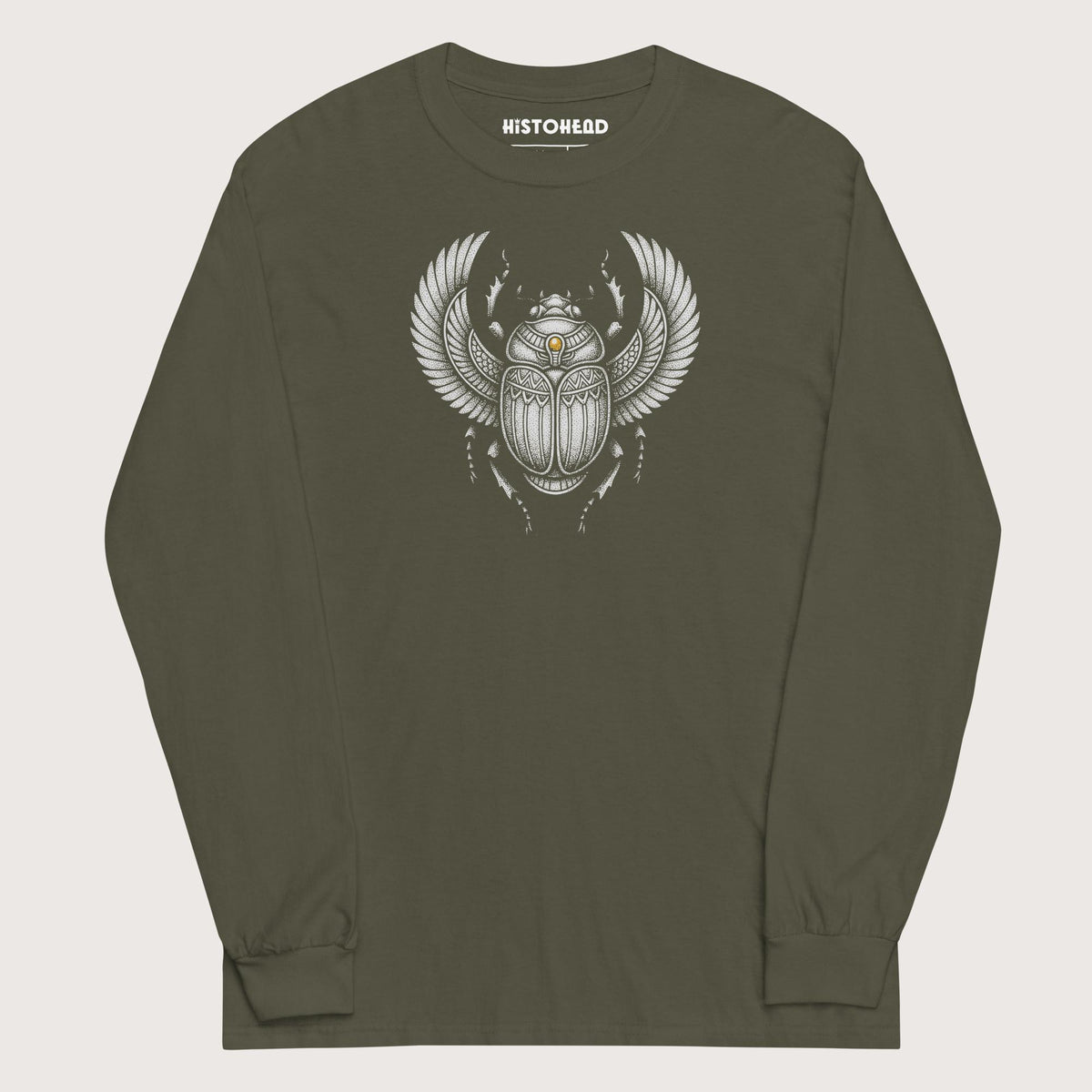 Military Green Khepri God of Rebirth - Long Sleeve - history buff gift by HistoHead