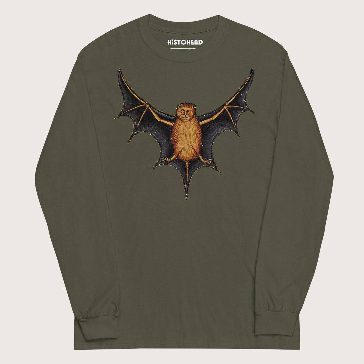 Military Green Weird Medieval Bat - Long Sleeve - history buff gift by HistoHead