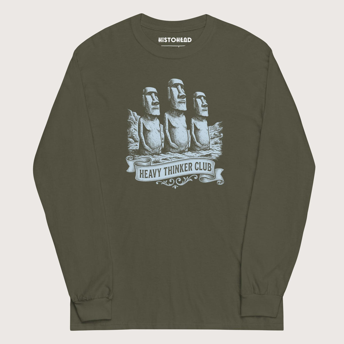 Military Green Heavy Thinker Club - Long Sleeve - history buff gift by HistoHead