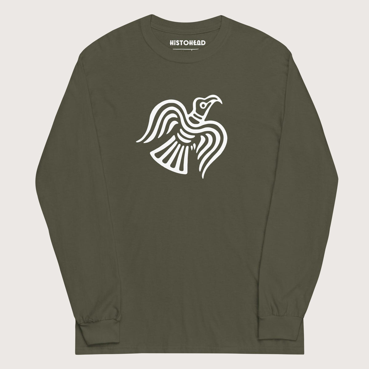 Military Green Viking Raven Symbol - Long Sleeve - history buff gift by HistoHead