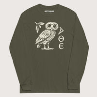 Military Green Owl of Athena - Long Sleeve - history buff gift by HistoHead