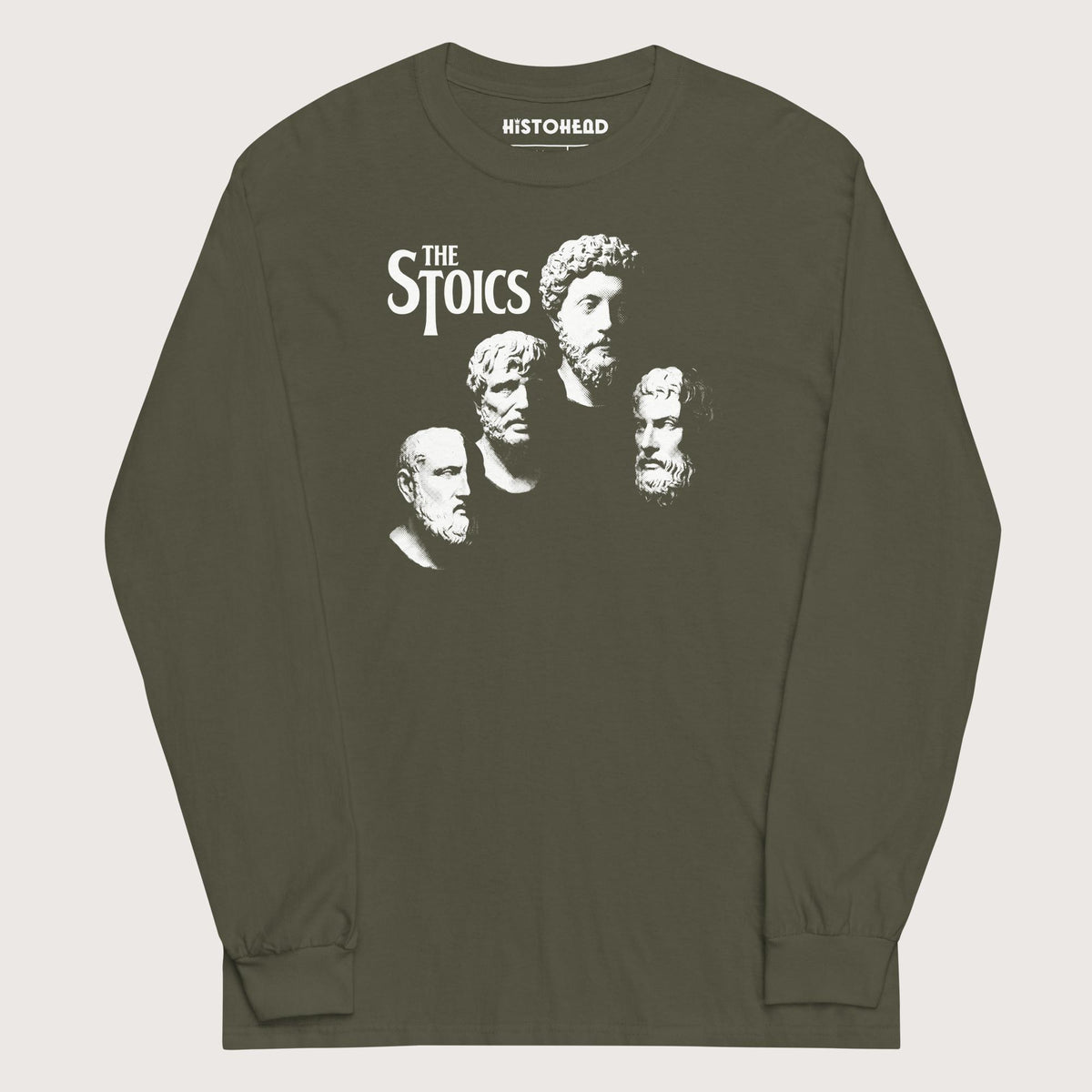 Military Green The Stoics - Long Sleeve - history buff gift by HistoHead
