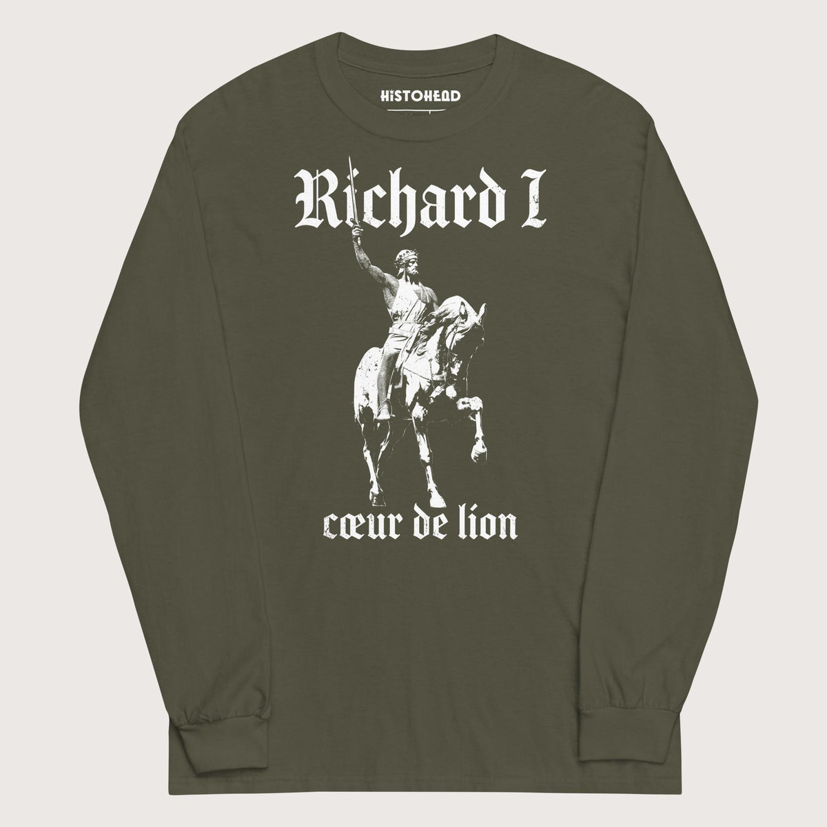Military Green Richard I Coeur de Lion - Long Sleeve - history buff gift by HistoHead