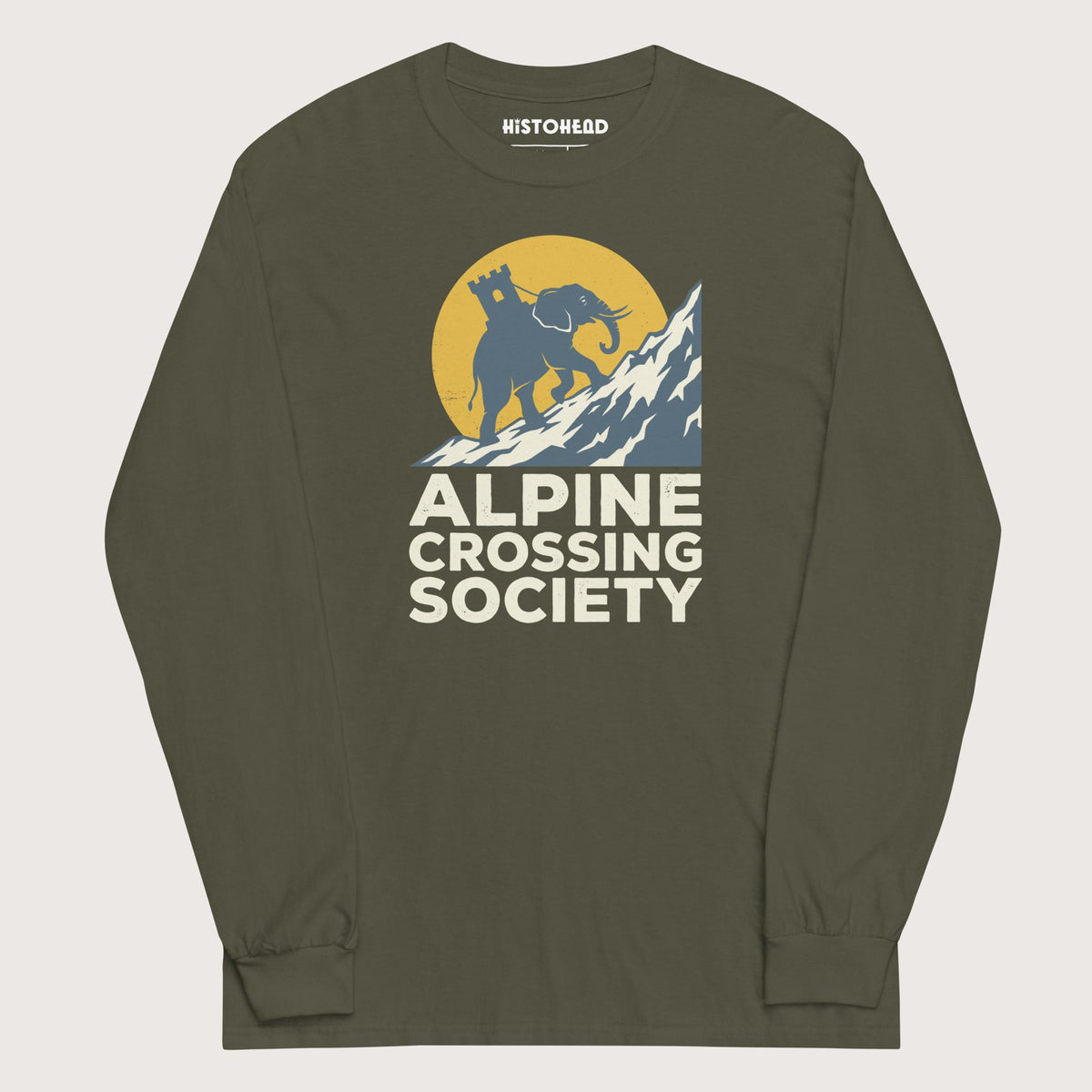 Military Green Alpine Crossing Society - Long Sleeve - history buff gift by HistoHead