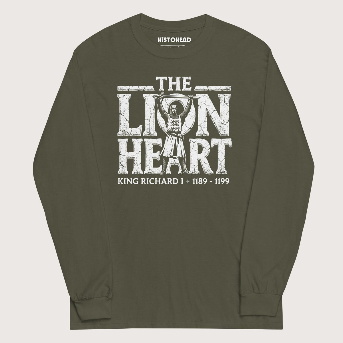 Military Green Richard the Lionheart - Long Sleeve - history buff gift by HistoHead