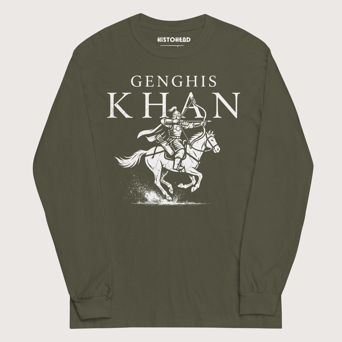 Military Green Genghis Khan - Long Sleeve - history buff gift by HistoHead