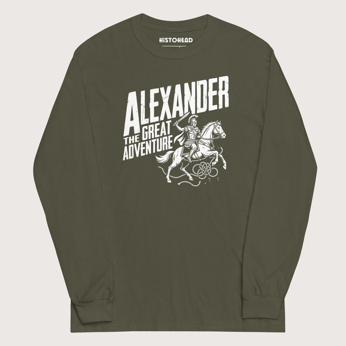 Military Green Alexander the Great Adventure - Long Sleeve - history buff gift by HistoHead
