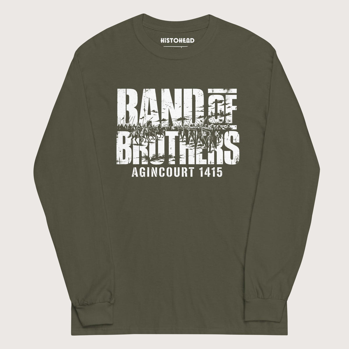 Military Green Band of Brothers Agincourt 1415 - Long Sleeve - history buff gift by HistoHead