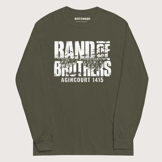 Military Green Band of Brothers Agincourt 1415 - Long Sleeve - history buff gift by HistoHead