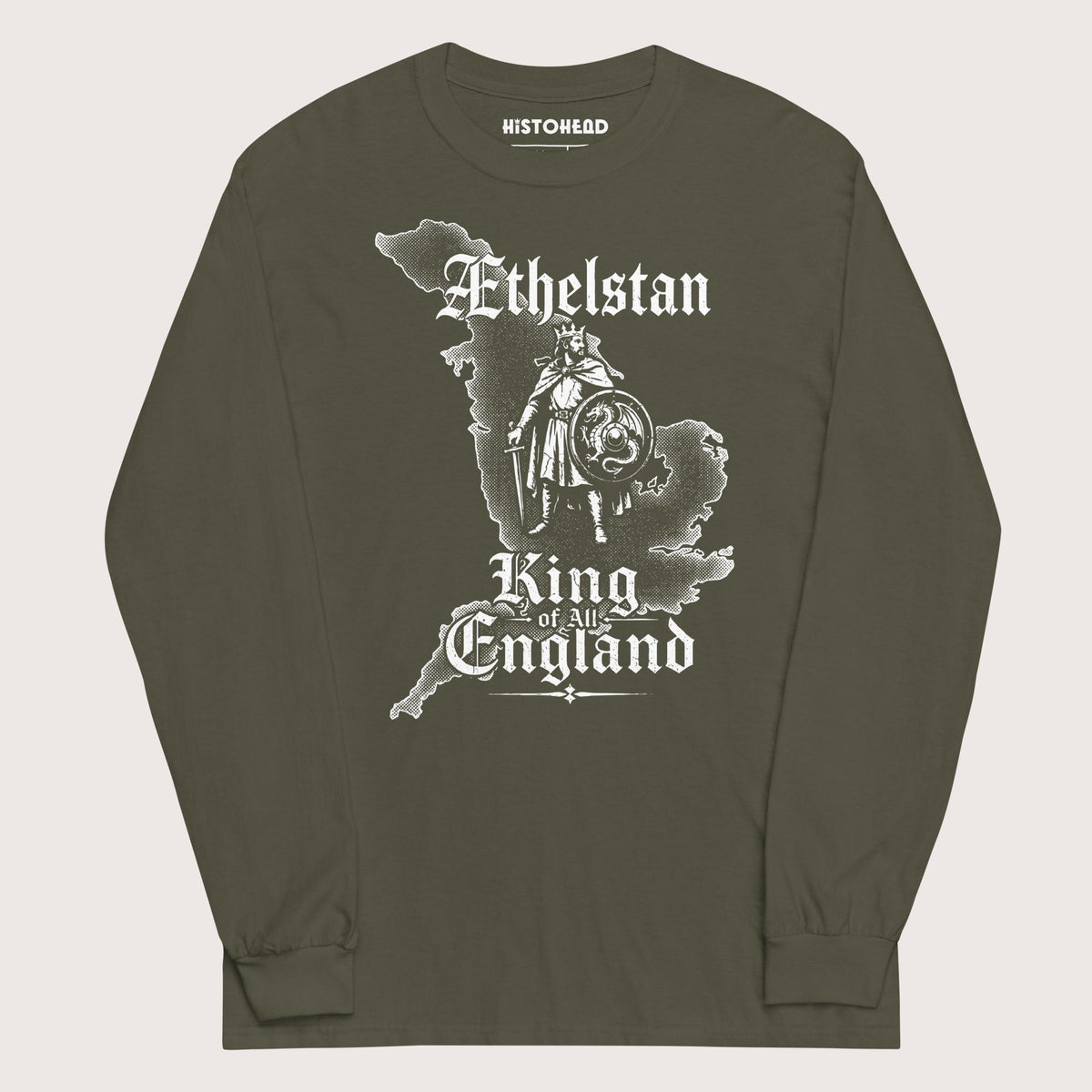 Military Green Æthelstan Territory - Long Sleeve - history buff gift by HistoHead