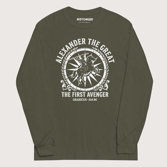 Military Green Alexander the Great First Avenger - Long Sleeve - history buff gift by HistoHead
