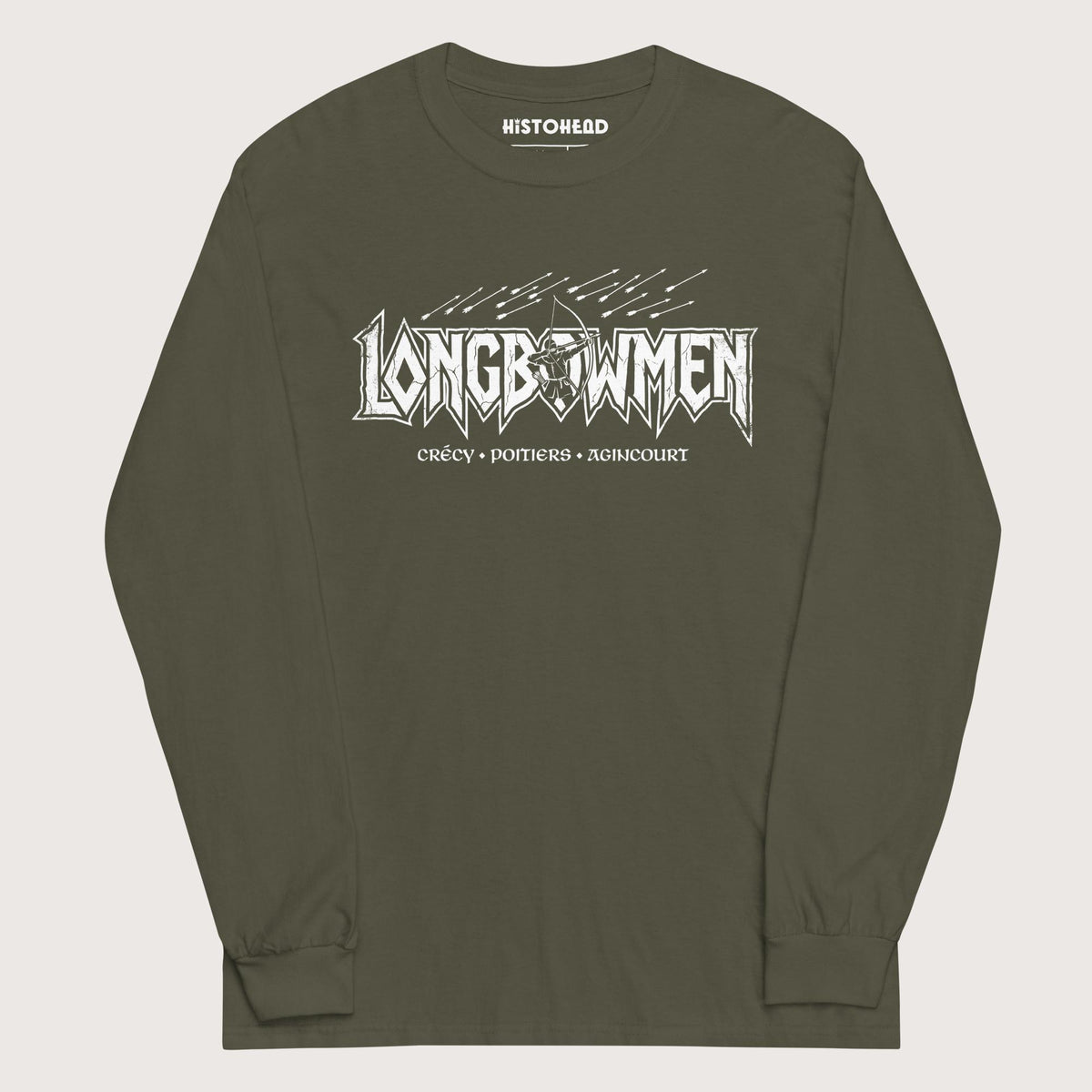 Military Green Longbowmen - Long Sleeve - history buff gift by HistoHead