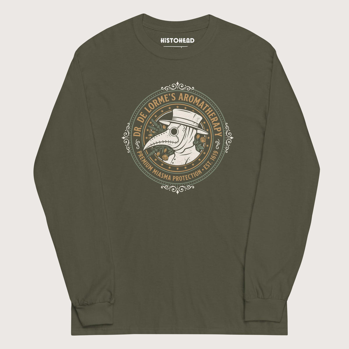 Military Green Dr. De Lorme's Aromatherapy - Long Sleeve - history buff gift by HistoHead