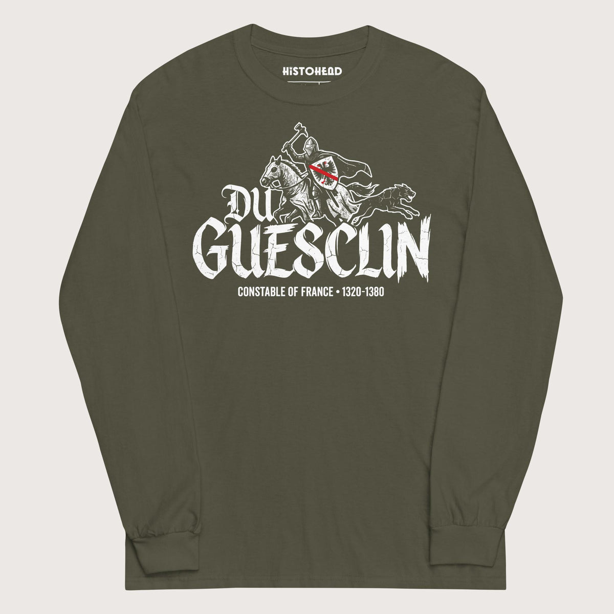 Military Green Du Guesclin - Long Sleeve - history buff gift by HistoHead