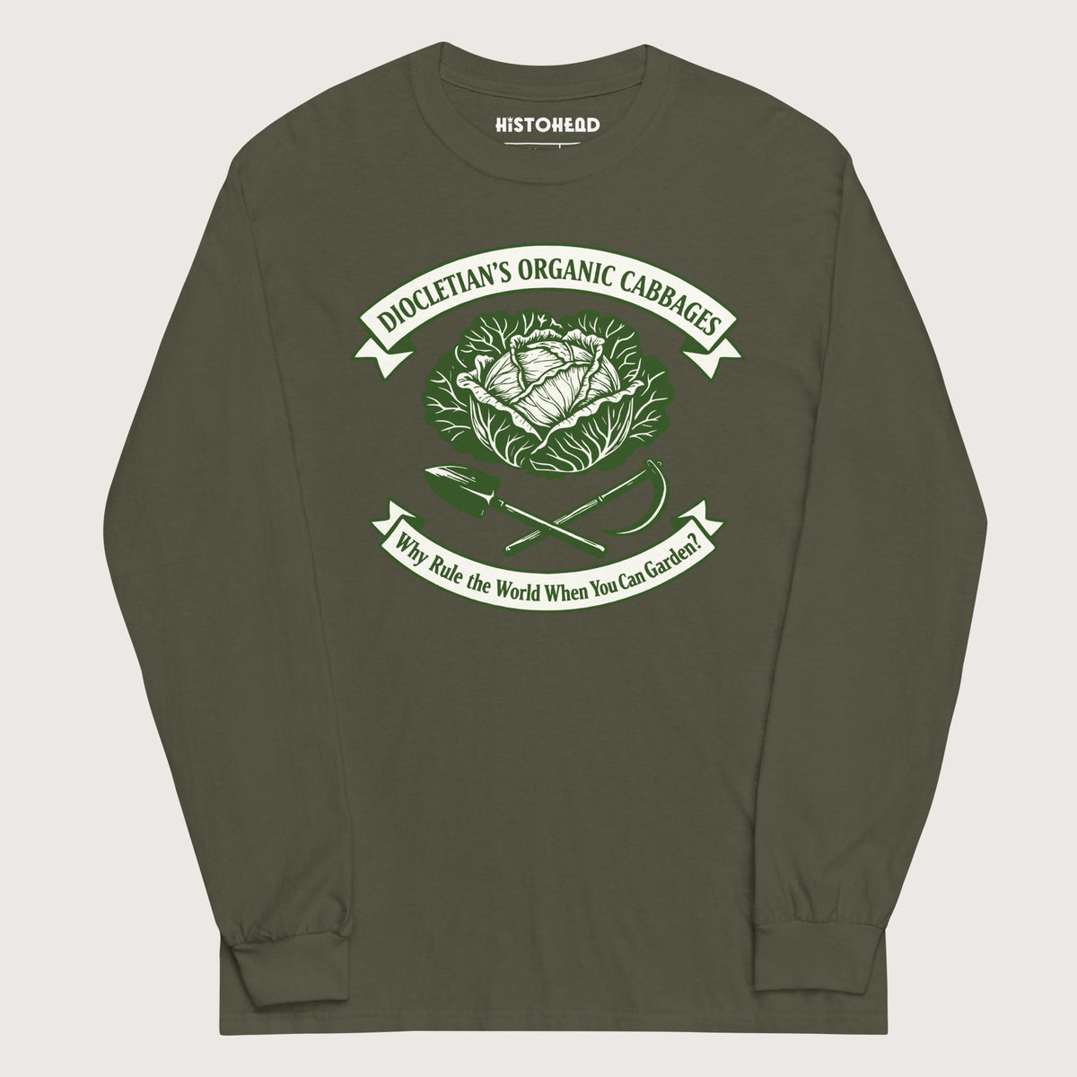 Military Green Diocletian's Cabbage - Long Sleeve - history buff gift by HistoHead