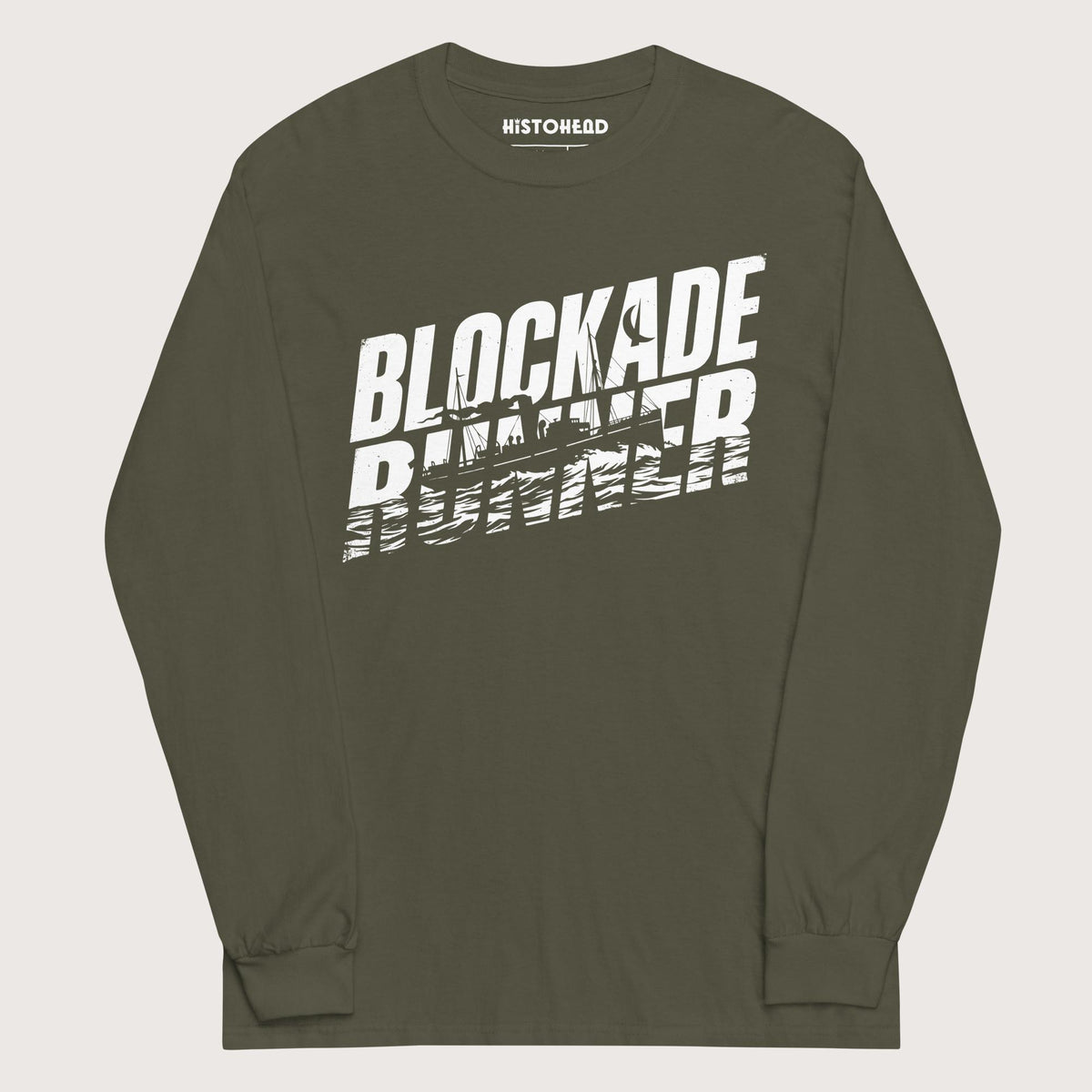 Military Green Blockade Runner - Long Sleeve - history buff gift by HistoHead