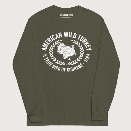 Military Green American Wild Turkey - Long Sleeve - history buff gift by HistoHead