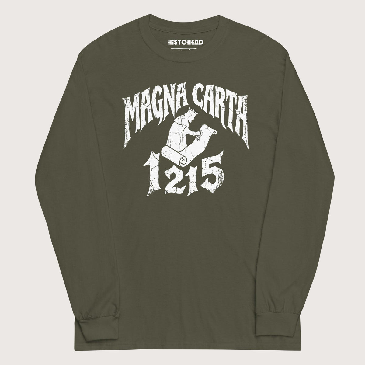 Military Green Magna Carta 1215 - Long Sleeve - history buff gift by HistoHead