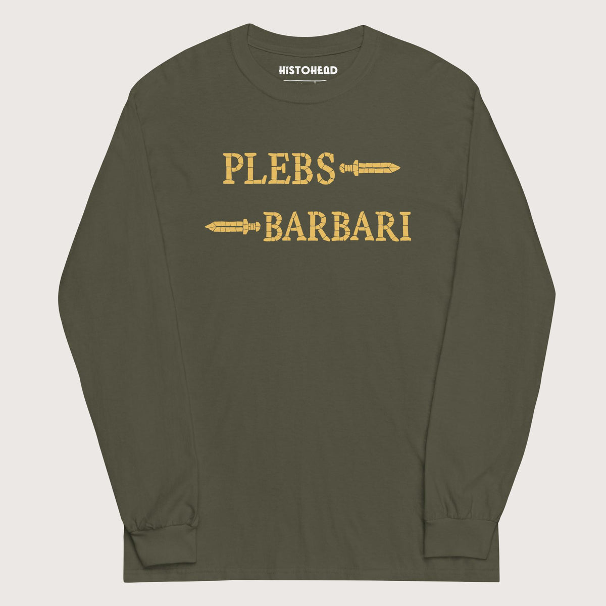 Military Green Mosaic Plebs or Barbari - Long Sleeve - history buff gift by HistoHead