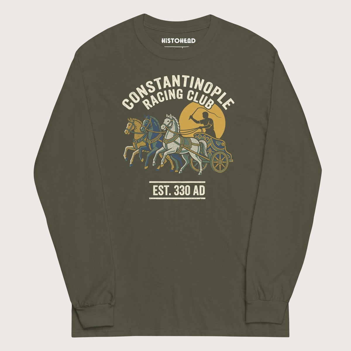 Military Green Constantinople Racing Club - Long Sleeve - history buff gift by HistoHead