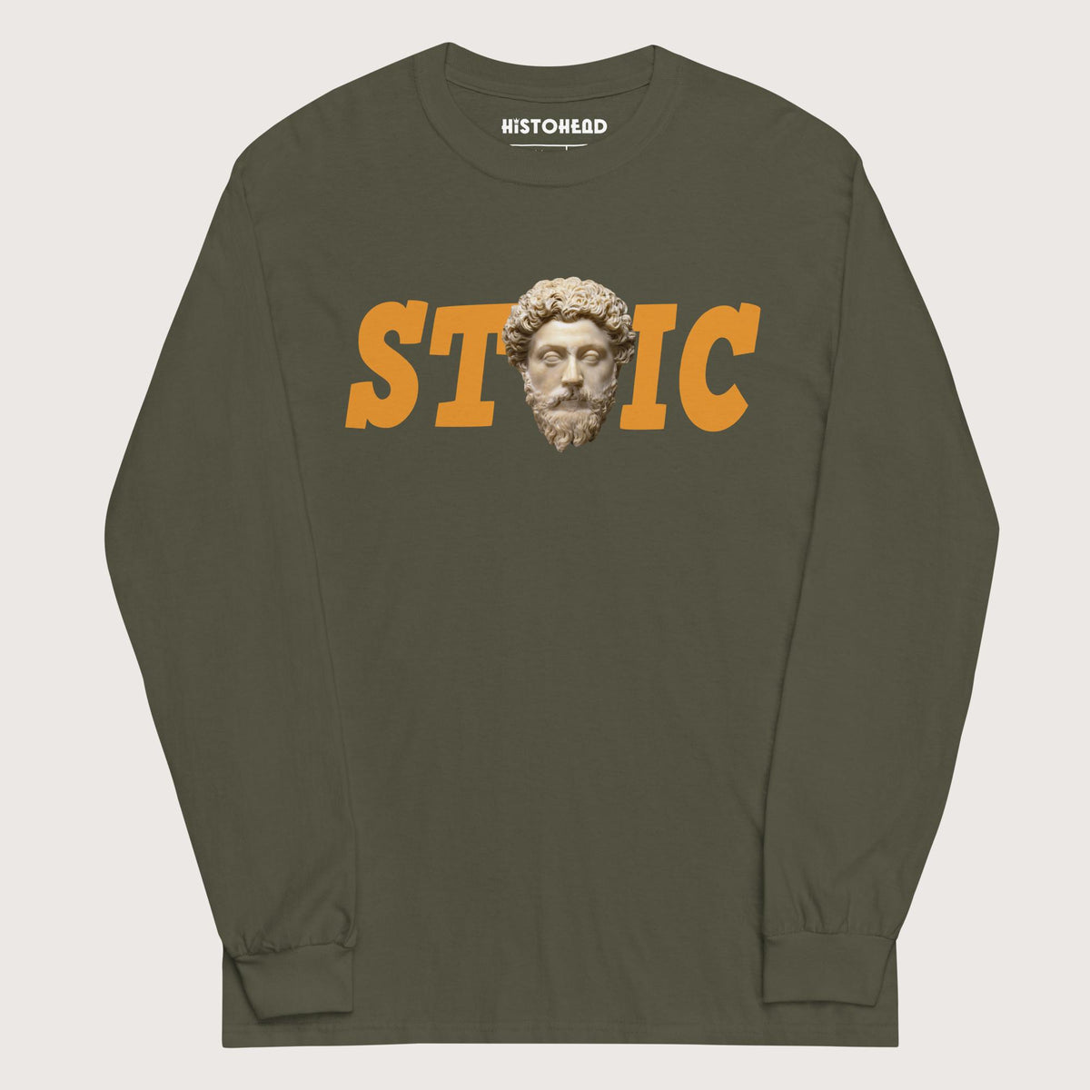 Military Green Stoic Marcus Aurelius - Long Sleeve - history buff gift by HistoHead