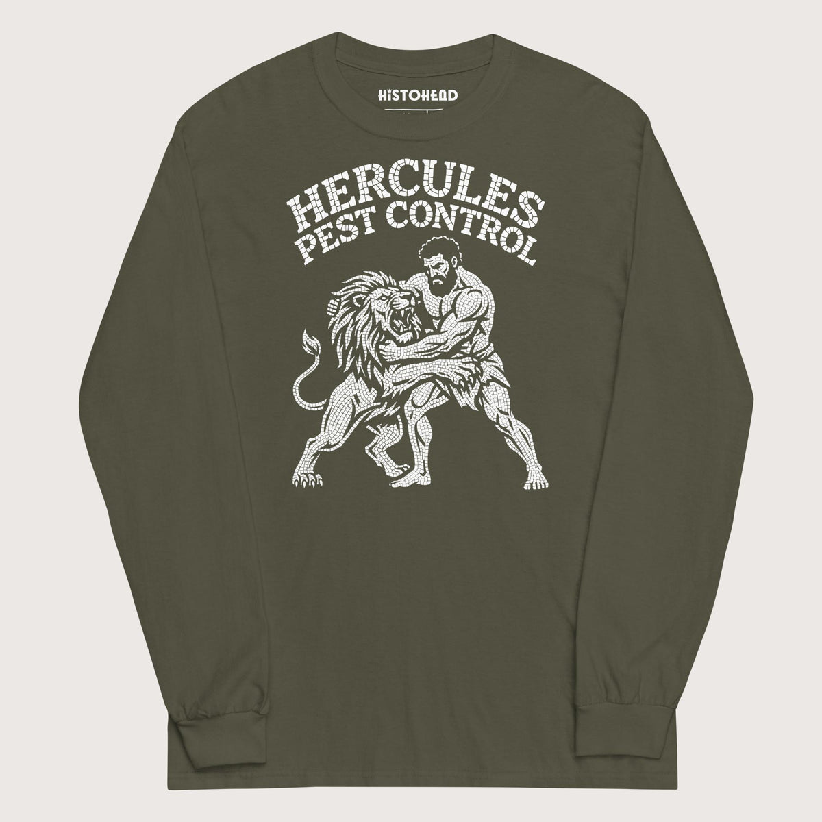 Military Green Hercules Pest Control - Long Sleeve - history buff gift by HistoHead