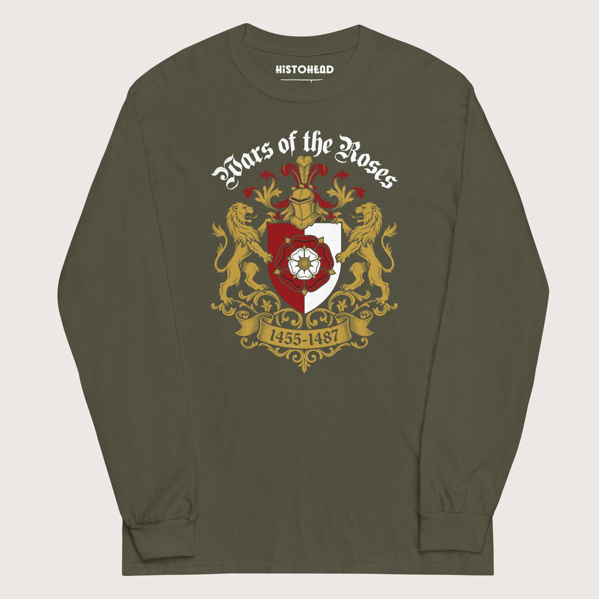 Military Green Wars of the Roses - Long Sleeve - history buff gift by HistoHead