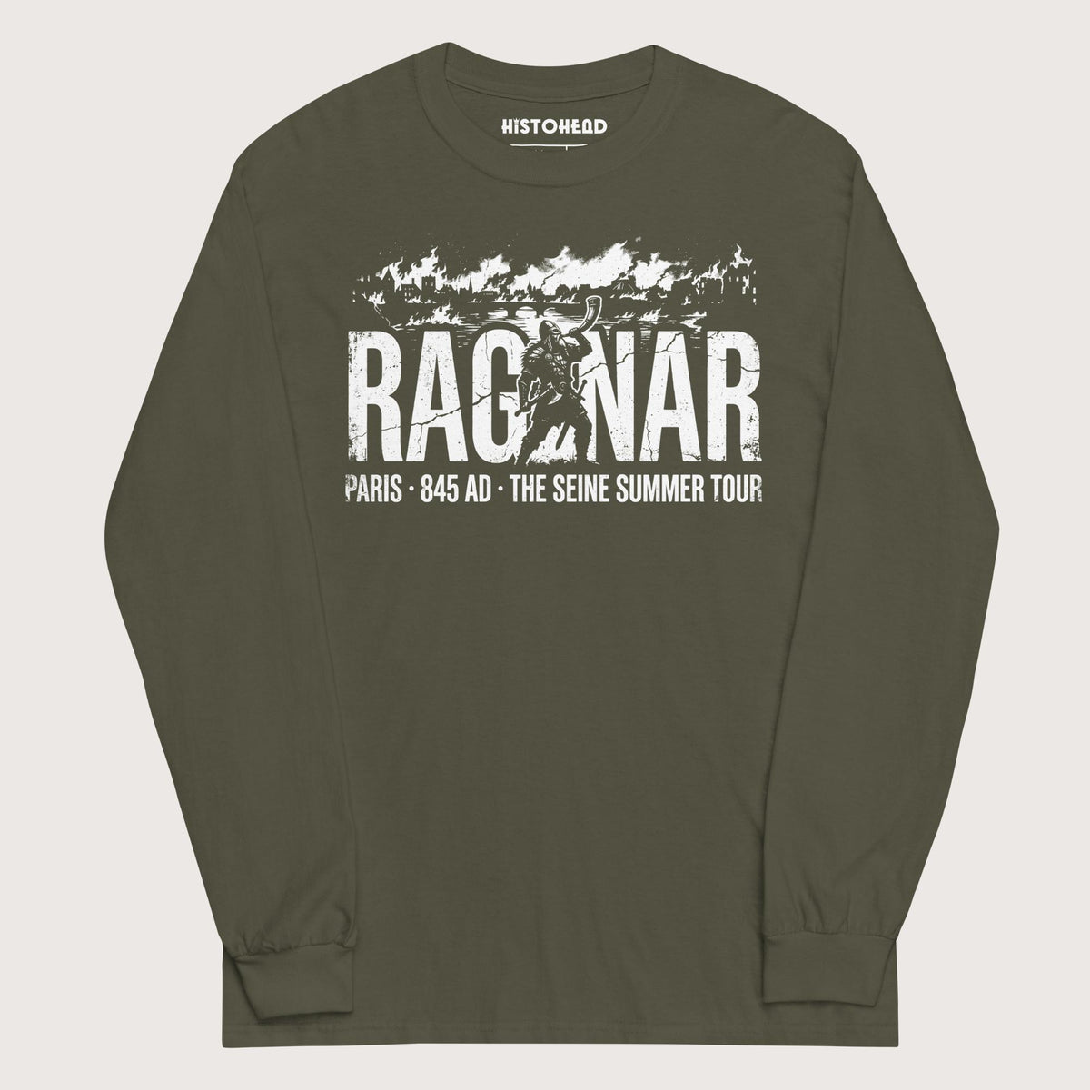 Military Green Ragnar The Seine Summer Tour - Long Sleeve - history buff gift by HistoHead