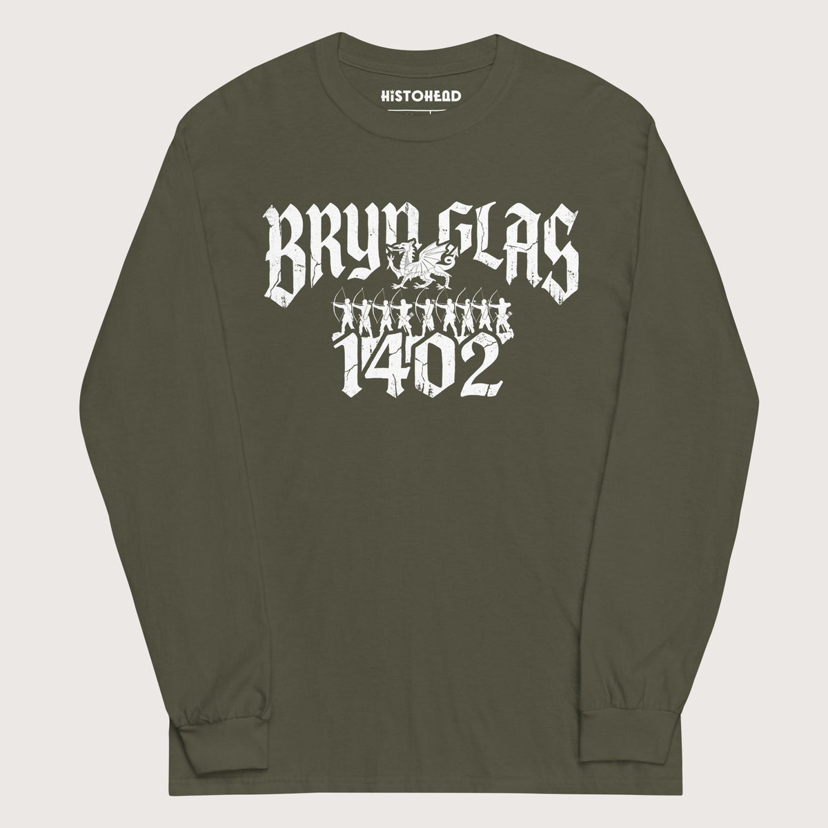 Military Green Battle of Bryn Glas 1402 - Long Sleeve - history buff gift by HistoHead