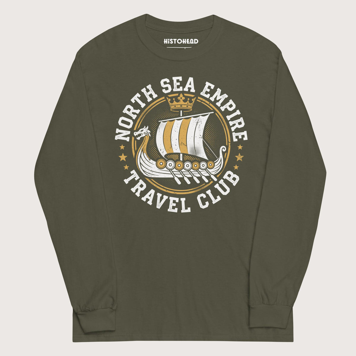 Military Green North Sea Empire Travel Club - Long Sleeve - history buff gift by HistoHead