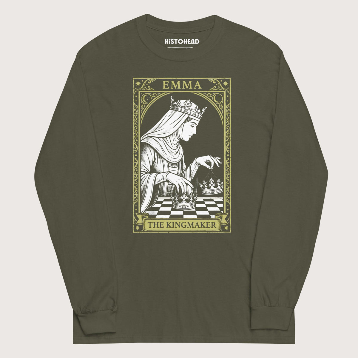 Military Green Emma of Normandy The Kingmaker - Long Sleeve - history buff gift by HistoHead