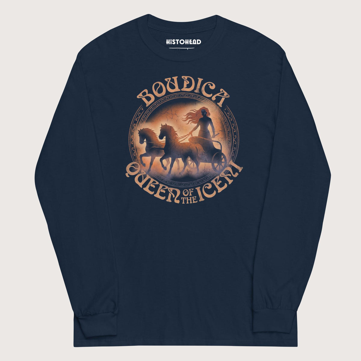 Navy Boudica Queen of the Iceni - Long Sleeve - history buff gift by HistoHead