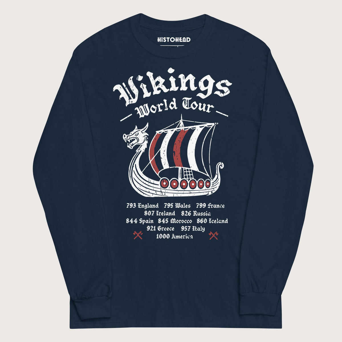 Navy Vikings World Tour - Long Sleeve - history buff gift by HistoHead