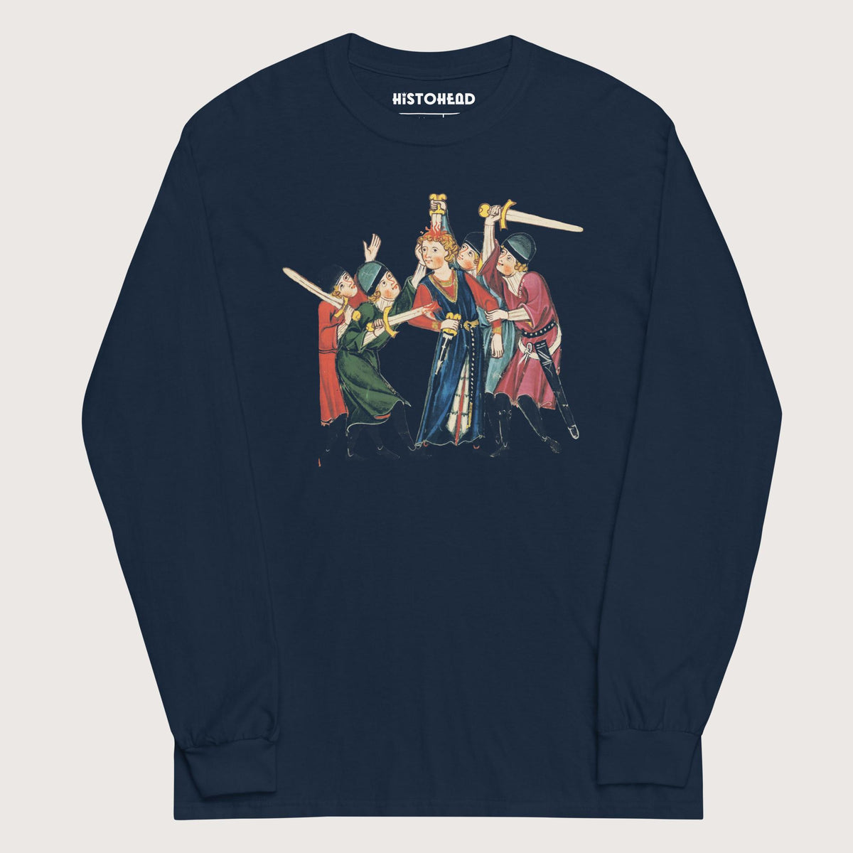 Navy Medieval Positivity - Long Sleeve - history buff gift by HistoHead