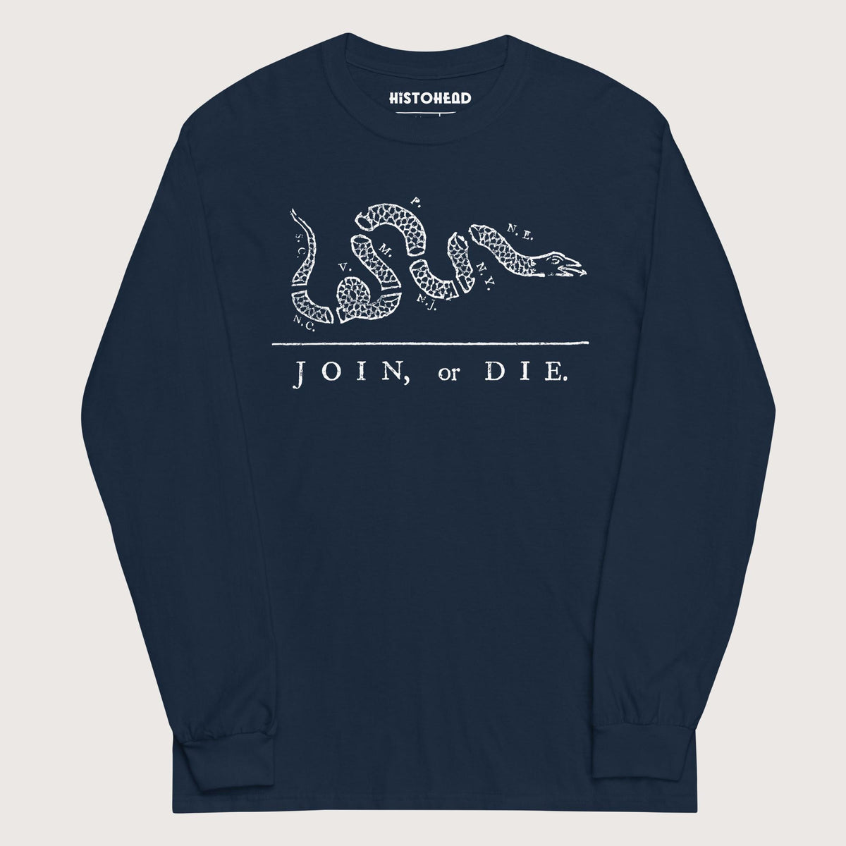 Navy Join Or Die - Long Sleeve - history buff gift by HistoHead