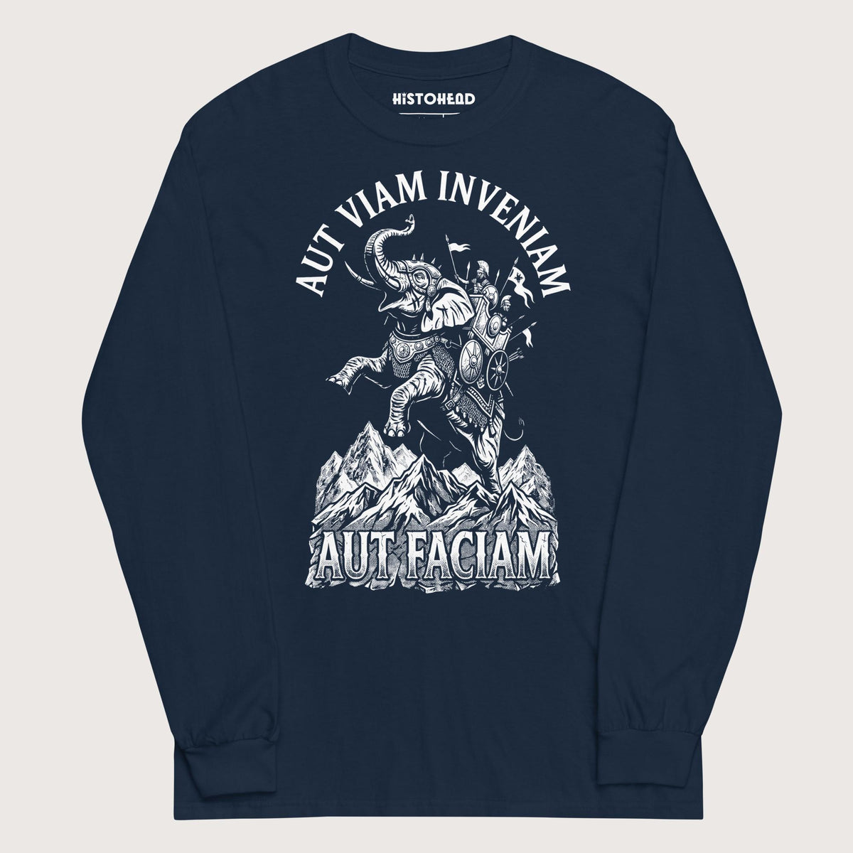Navy Aut Viam Inveniam Hannibal Quote - Long Sleeve - history buff gift by HistoHead