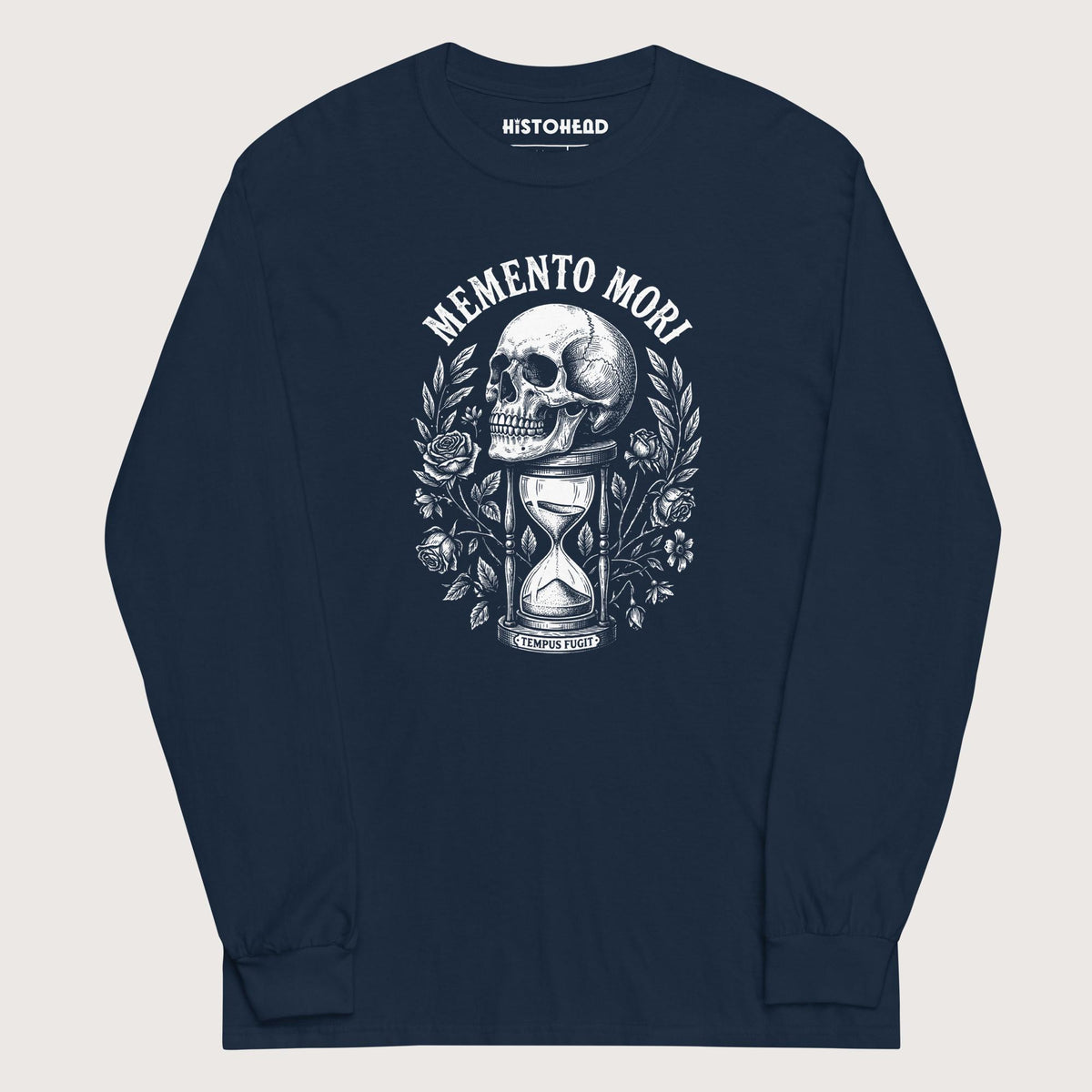 Navy Memento Mori Tempus Fugit - Long Sleeve - history buff gift by HistoHead