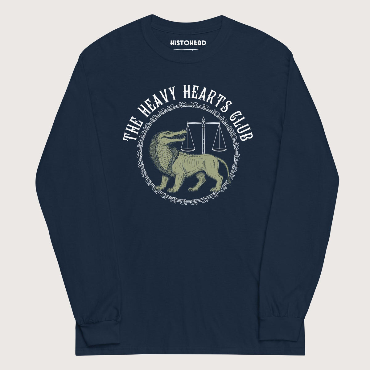 Navy The Heavy Hearts Club - Long Sleeve - history buff gift by HistoHead
