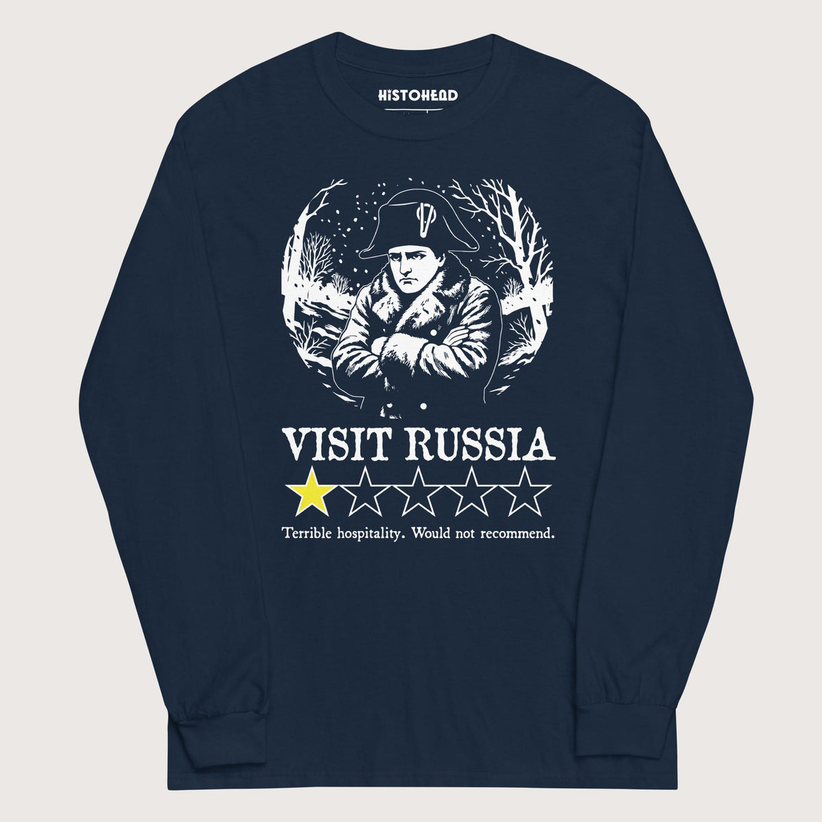 Navy Napoleon Visit Russia Review - Long Sleeve - history buff gift by HistoHead