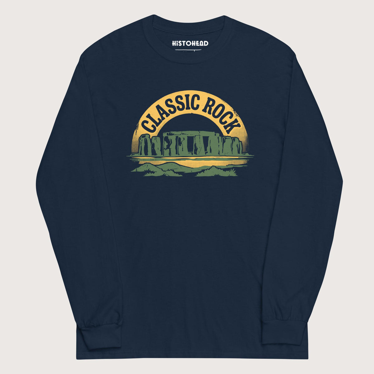 Navy Stonehenge Classic Rock - Long Sleeve - history buff gift by HistoHead