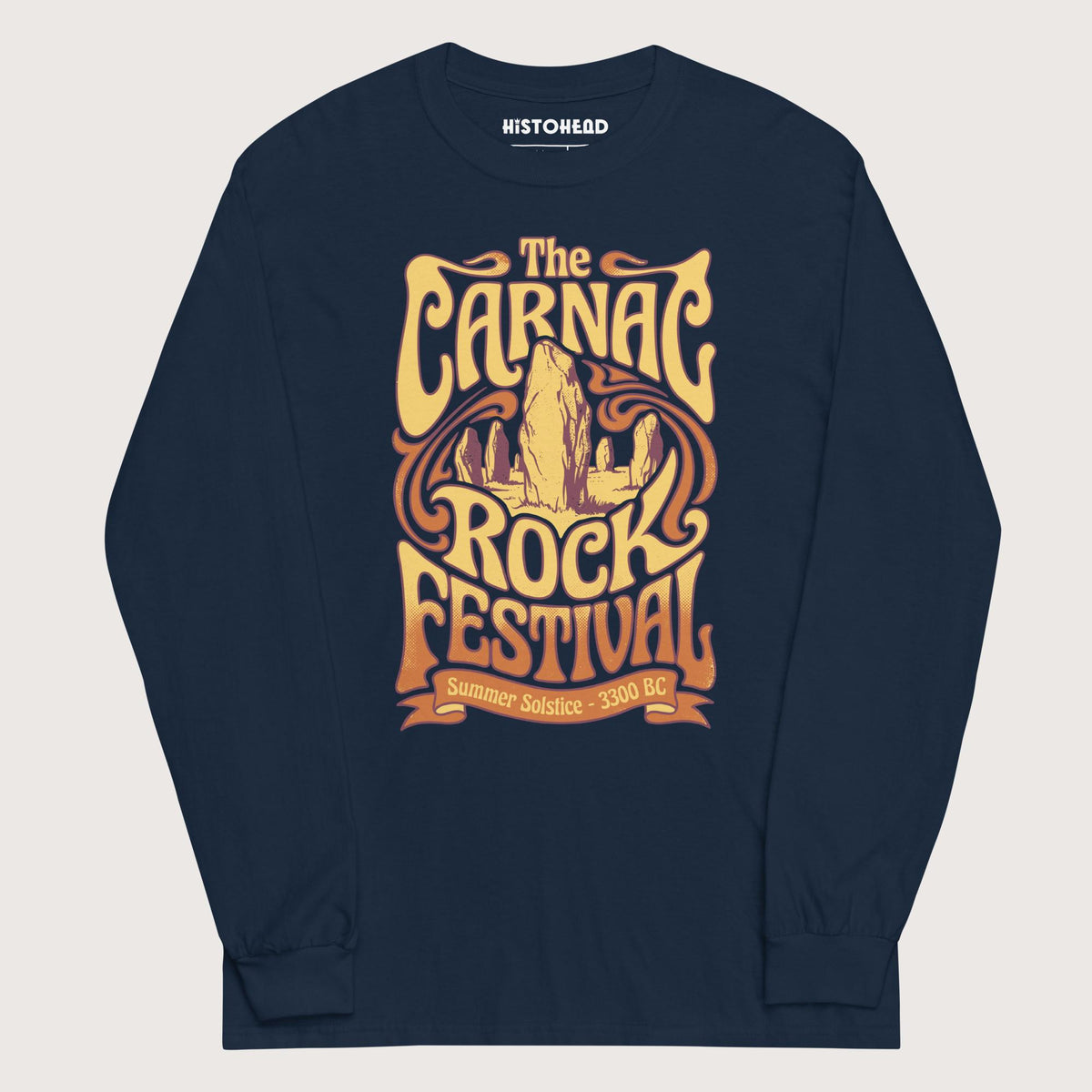 Navy Carnac Rock Festival - Long Sleeve - history buff gift by HistoHead
