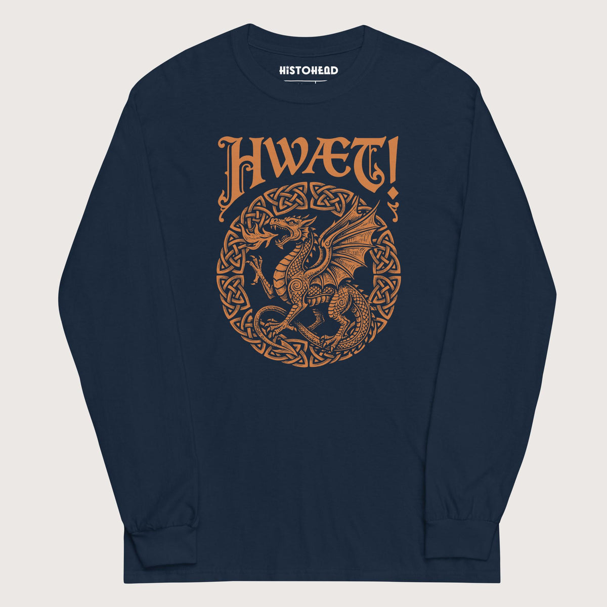 Navy Hwaet Dragon - Long Sleeve - history buff gift by HistoHead