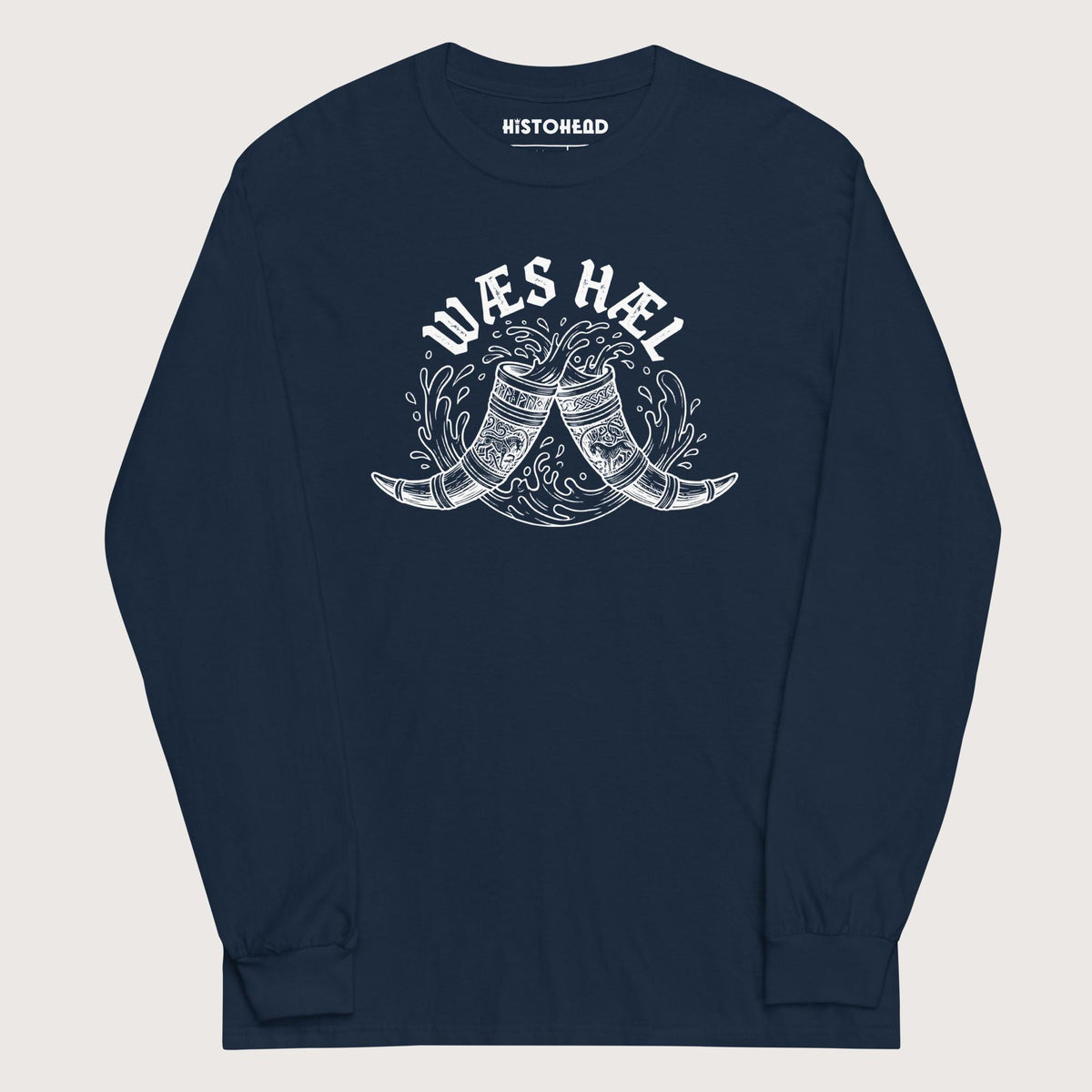 Navy Wæs Hæl - Long Sleeve - history buff gift by HistoHead