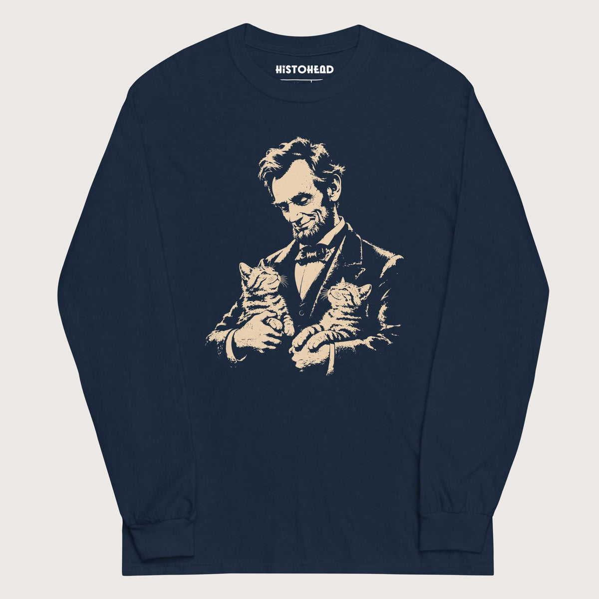 Navy Lincoln's Cats - Long Sleeve - history buff gift by HistoHead