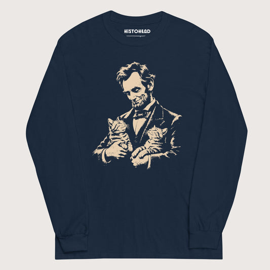 Navy Lincoln's Cats - Long Sleeve - history buff gift by HistoHead
