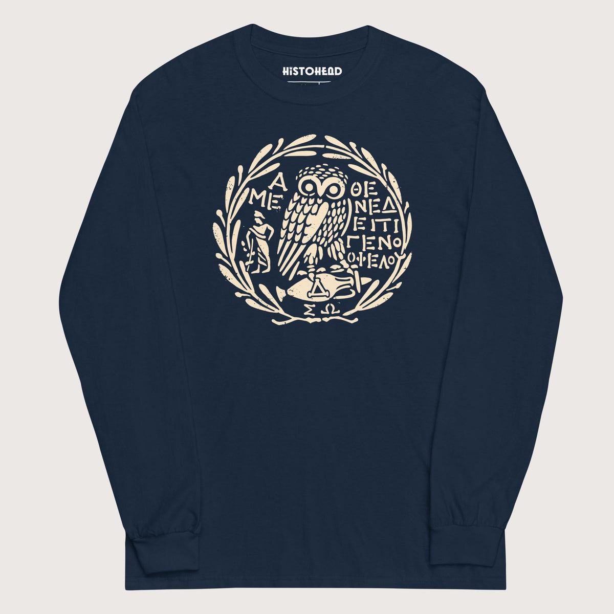 Navy Owl of Athena 2 - Long Sleeve - history buff gift by HistoHead
