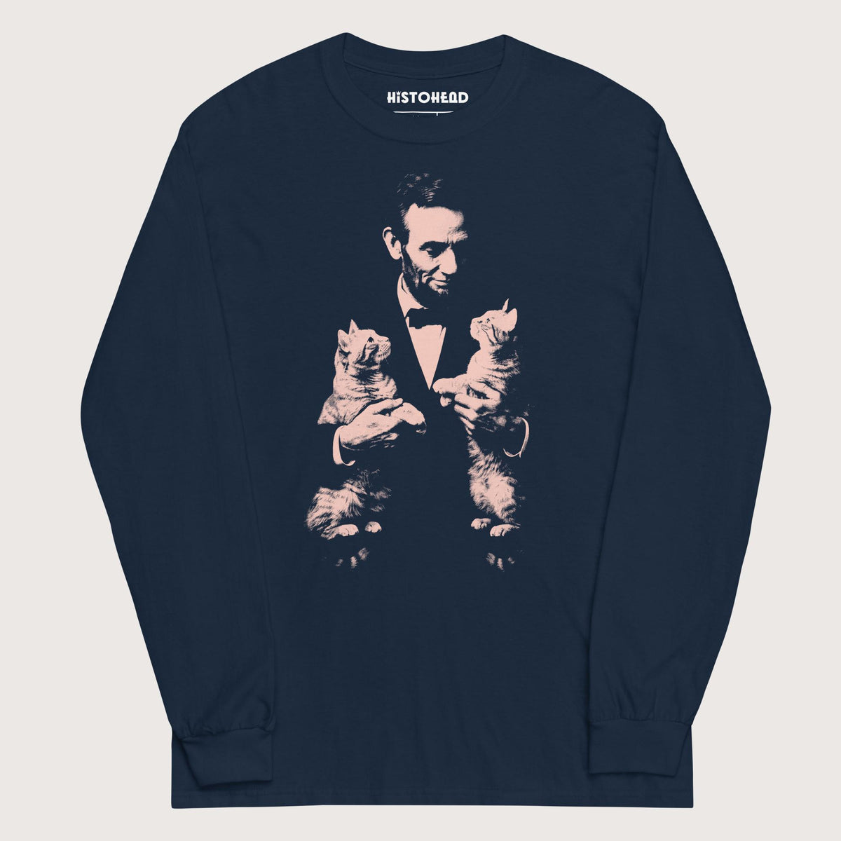 Navy Lincoln Kittens - Long Sleeve - history buff gift by HistoHead